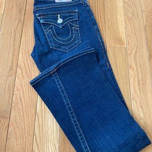 True religion dark wash boot cut/flare bottom legs